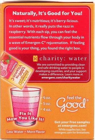 Alacer Raspberry Emergen C Box 30 Pack, 0.32 Oz in Saudi Arabia