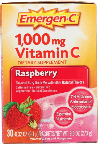 Alacer Raspberry Emergen C Box 30 Pack, 0.32 Oz in Saudi Arabia