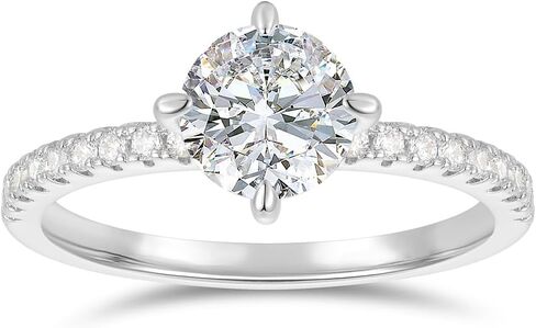 Classic 4-Prong Setting 14K Gold Engagement Ring 1.0 CT Round Brilliant Cut Moissanite Engagement Ring in Kuwait