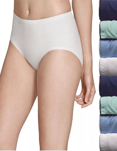Fruit of the Loom Women's Signature Low Rise Briefs 8-pack Breathable Micro Mesh in Saudi Arabia