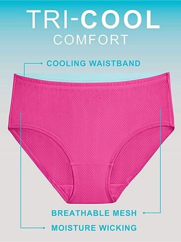 Fruit of the Loom Women's Signature Low Rise Briefs 8-pack Breathable Micro Mesh in Saudi Arabia