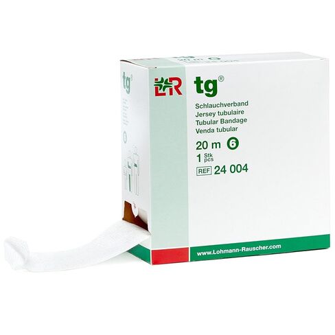 ضمادة أنبوبية من Lohmann & Rauscher tg، لفافة ستوكينيت محبوكة بدون خياطة لضمادات ضغط الوذمة اللمفية، 67% قطن، 33% فيسكوز، مقاس K2، لفة 10 متر in Kuwait