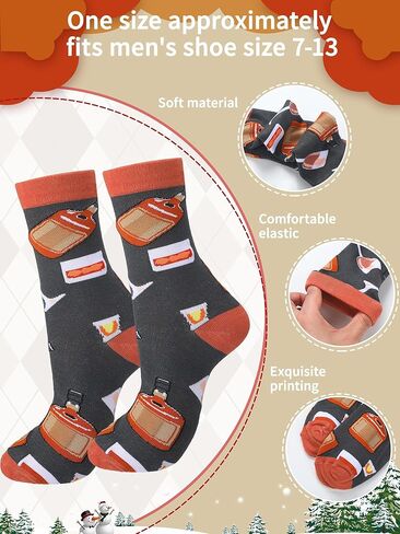 Haysandy 6 Pairs Bourbon Whisky Novelty Socks for Men Women Fun Word Socks Winter Wine Gifts for Whisky Lover Family in Saudi Arabia