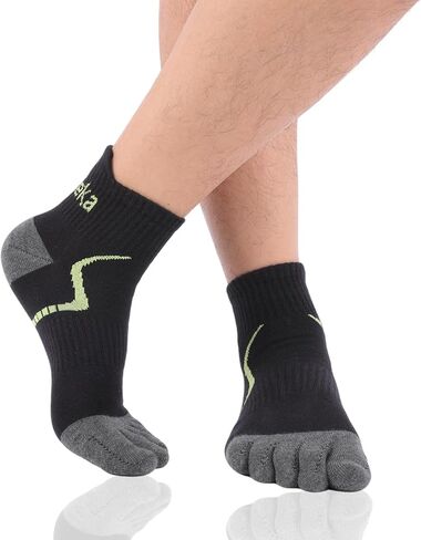 Toe Socks for Men,5Pair Men's Cotton Athletic Socks,Anti-Blister Five Finger Socks,Sport Ankle Toe socks in Saudi Arabia