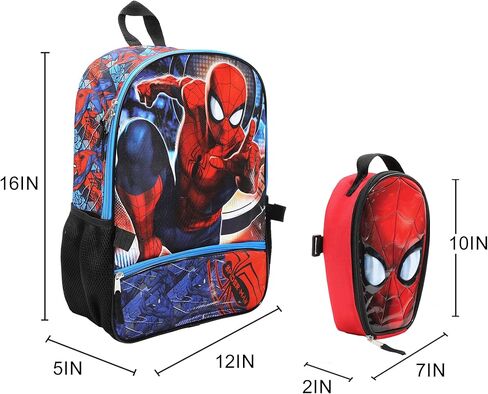 حقيبة ظهر Bioworld Spider-Man Swinging 5 قطع مقاس 16 بوصة مع مجموعة غداء للأولاد in Saudi Arabia