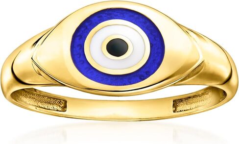 Ross-Simons 10kt Yellow Gold Evil Eye Ring With Multicolored Enamel in Saudi Arabia