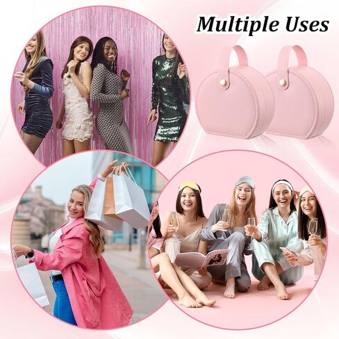 10 Pack Travel Jewelry Case Mini Leather Bridesmaid Jewelry Gift Box Bulk, Half Moon Design, Detachable Handle, Small Earring Storage Organizer for Women Girls Bridesmaid Proposal Gifts(Pink) in Saudi Arabia