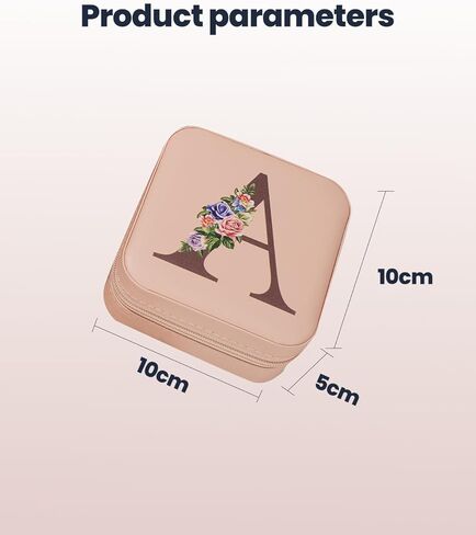 Travel Jewelry Organizer with Mirror | Small Portable Jewelry Box Case | Birthday Christmas Gifts for Women | Jewellery Storage Holder for Ring Earring Necklace Organizer - Floral Letter A in Saudi Arabia
