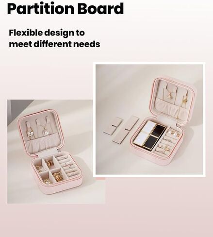 Travel Jewelry Organizer with Mirror | Small Portable Jewelry Box Case | Birthday Christmas Gifts for Women | Jewellery Storage Holder for Ring Earring Necklace Organizer - Floral Letter A in Saudi Arabia