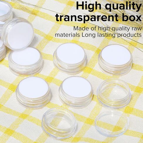 Tokusatsu 16Pcs Small Bead Storage Organizer Containers, Clear Plastic Display Box, Round Gemstone Holder Case with Screw Top Lids and Soft Sponge for Jewelry, Gems, Beads, Small Items in Saudi Arabia