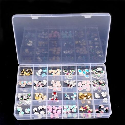 24 Grids Clear Plastic Organizer Box with Adjustable Dividers, Small Craft Organizers and Storage, Clear Compartment Container Storage for Jewelry, bead, DIY Crafts, Fishing Tackles, Small Parts in Saudi Arabia