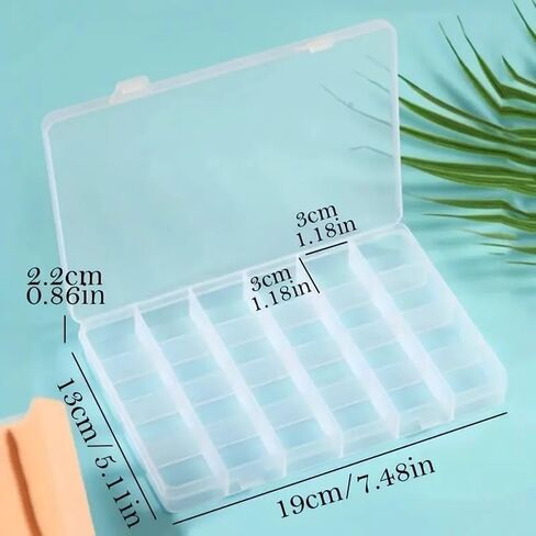 24 Grids Clear Plastic Organizer Box with Adjustable Dividers, Small Craft Organizers and Storage, Clear Compartment Container Storage for Jewelry, bead, DIY Crafts, Fishing Tackles, Small Parts in Saudi Arabia