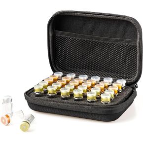 Insulin Peptide Vial Case for Refrigerator - 30 Slot Organizer for 1-3ml GLP-1 Vials, Includes Pocket for Syringes and Accessories (Black) in Saudi Arabia
