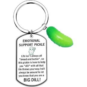 Emotional Support Pickle Keychain, Pickle Funny Gag Gifts for Friends Sister Teen Daughter, Inspirational Cucumber Pickle Charm, Christmas birthday Gifts in Kuwait