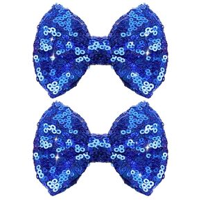 4th of July Stripes Hair Clips Cheer Sequin Bows Hair Clips Glitter Girls Big Bows Red Blue Alligator Clips Independence Day Hair Accessories for Little Girls Toddler Kids in Kuwait