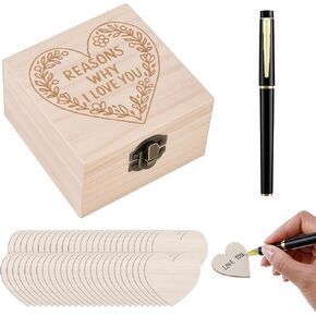 50 قطعة من صناديق رقائق الخشب الفارغة، أسباب لماذا أحبك، هدايا عيد الحب للخطوبة، سجل الزفاف، هدايا رومانسية للزوج والزوجة، ذكرى عيد الميلاد in Kuwait