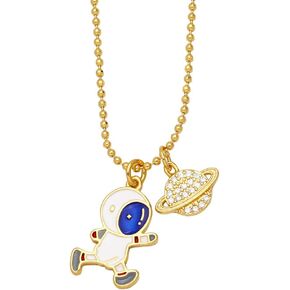 JILIYUPA Astronaut Planet Star Balloon Friendship Necklace Hiphop Couple BFF Best Friends Matching Stainless Steel Necklaces for Him and Her, Gifts for Girls Boys in Saudi Arabia