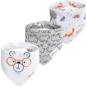 Jn & Lulu 3-Pack حديثي الولادة Bibs Baby Bandana سال لعابه لالتقاطات وتسنينا ، مرايل القطن العضوي لهدايا الطفل in Kuwait