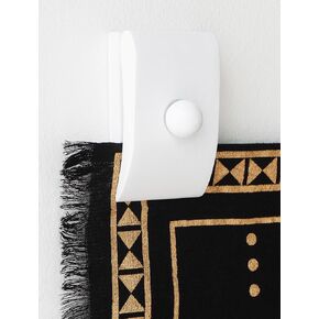 4 شماعات لحاف كبيرة لعرض الحائط، شماعات نسيج خشبية، شماعة سجادة للتعليق على الحائط، تزيين بالبطانية أو القماش، مشابك رف اللحاف للتركيب (أبيض، 4 مشابك كبيرة مع الأجهزة) in Kuwait