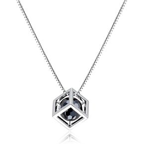 AnuClub Cushion Cut Moissanite Pendant Necklace D Color VVS1 925 Sterling Silver Refined Daily Necklace for Women with Certificate, 40+2+3cm Adjustable Chain in Kuwait