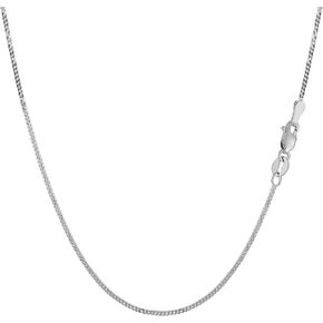 Jewelry Affairs 10k White Gold Gourmette Chain Necklace, 1.0mm in Saudi Arabia