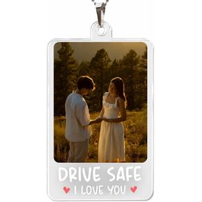 My4gifts Personalized Photo Keychain or Car Hanging Ornament, Custom Text Acrylic Couple Keepsake in Kuwait