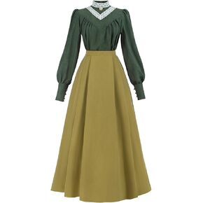 Nuoqi Victorian Dress Women Edwardian Costume Long Sleeve 1800s Dress in Saudi Arabia