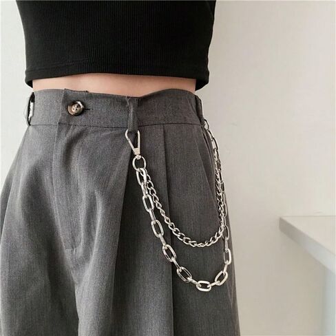 سلسلة خصر لتزيين السراويل، حزام سلسلة تنورة على شكل هيب هوب بانك للرجال والنساء in Saudi Arabia