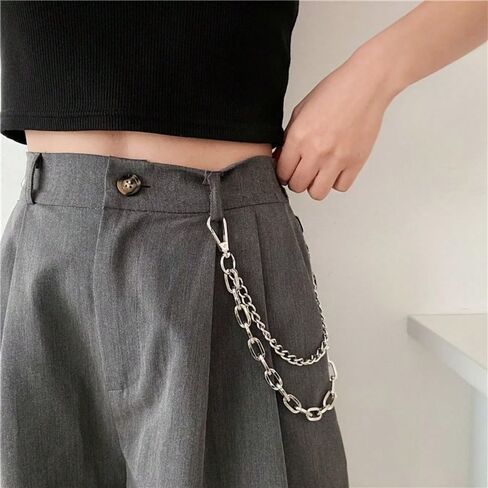 سلسلة خصر لتزيين السراويل، حزام سلسلة تنورة على شكل هيب هوب بانك للرجال والنساء in Saudi Arabia