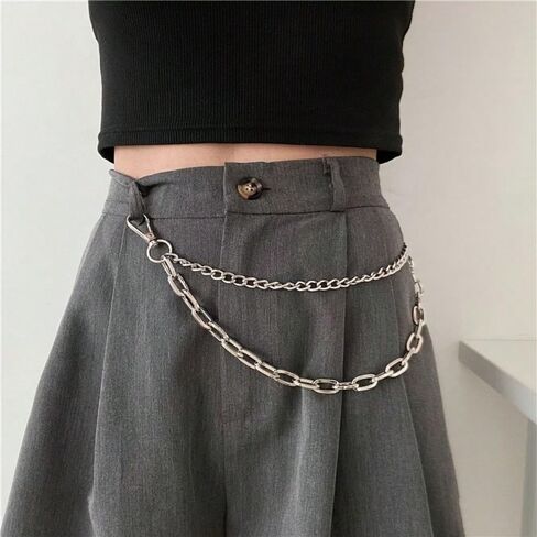 سلسلة خصر لتزيين السراويل، حزام سلسلة تنورة على شكل هيب هوب بانك للرجال والنساء in Saudi Arabia
