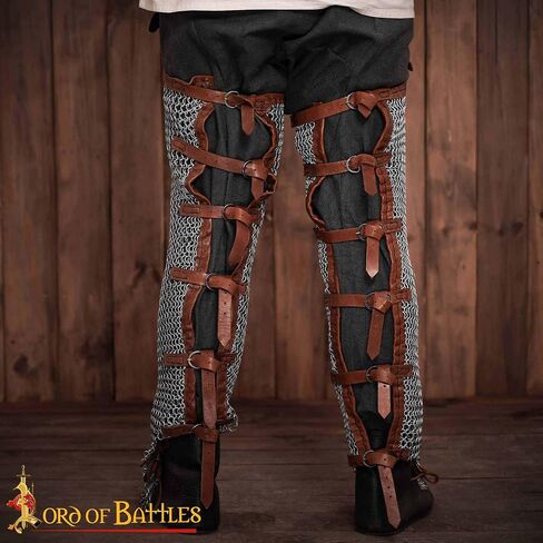 سيد المعارك في العصور الوسطى Chainmail Chausses | درع ساق مصنوع يدويًا مقاس 16 | إعادة تمثيل تاريخية، LARP، كوسبلاي in Kuwait