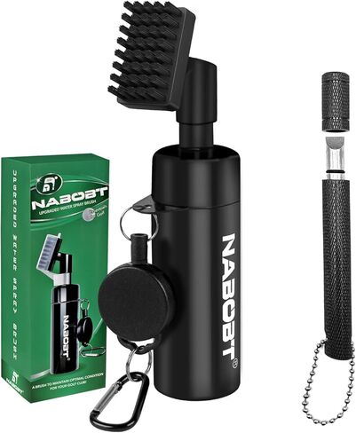 Upgraded Splash Golf Club Cleaner Brush & A Premium Golf Towel(16x16 inch) Set, Heavy Duty Retractable Clip Golf Club Cleaner Brush with Water, 5-oz Water Spray Brush for Golf Bag Accessories in Saudi Arabia