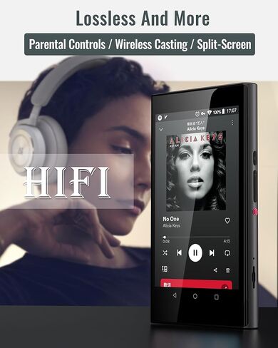 مشغل MP3 MP3 160GB مع الأطفال مع Bluetooth و WiFi ، مشغل MP3 Kids مع Spotify و YouTube و Piano Kids و Amazon Music و Audible و Pandora و Android Music Player in Kuwait
