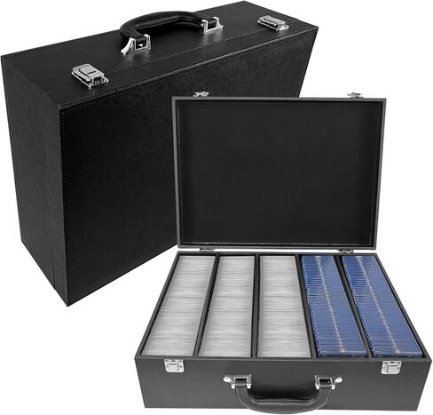 Toploader Storage Box，Sports Card Storage Boxes，Aluminum alloy frame，Trading Card case Hold 4500+ Cards，Detachable partition，for Sports Cards，Top Loaders，magnetic card holders (Black, 4500+) in Kuwait