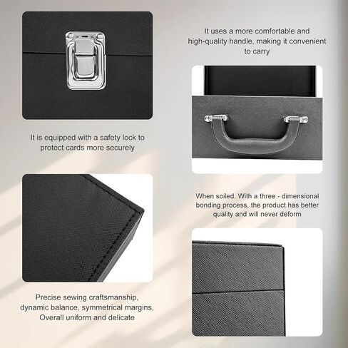 Toploader Storage Box，Sports Card Storage Boxes，Aluminum alloy frame，Trading Card case Hold 4500+ Cards，Detachable partition，for Sports Cards，Top Loaders，magnetic card holders (Black, 4500+) in Kuwait