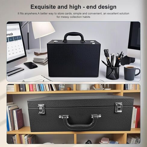 Toploader Storage Box，Sports Card Storage Boxes，Aluminum alloy frame，Trading Card case Hold 4500+ Cards，Detachable partition，for Sports Cards，Top Loaders，magnetic card holders (Black, 4500+) in Kuwait