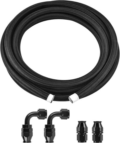 مجموعة خط الوقود EVIL ENERGY 6AN PTFE، طقم خرطوم الوقود AN6 E85 بطول 10 أقدام باللون الأسود in Saudi Arabia