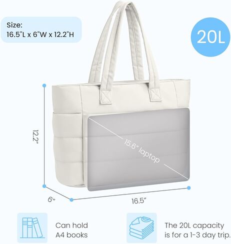 Puffer Tote Bag for Women, Lightweight Puffy Quilted Tote Bag Work Nurse Bag Shoulder Handbag for Travel, Gym in Saudi Arabia
