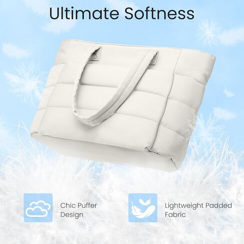 Puffer Tote Bag for Women, Lightweight Puffy Quilted Tote Bag Work Nurse Bag Shoulder Handbag for Travel, Gym in Saudi Arabia