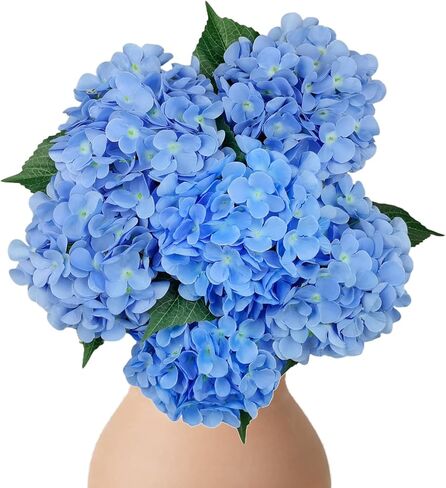 6PCS Green Hydrangea Artificial Flowers arrangments, Bulk Silk Fake Flower with Stems, Faux Hydrangeas Bouquets for Home Décor, Wedding, Party, and Office Table Centerpieces. in Saudi Arabia