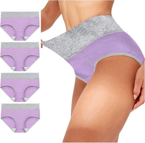JiXiang Panties For Women Plus Size High Waist Solid Color Tummy Control Soft Stretch Underwear Full Coverage Ladies Panty in Saudi Arabia