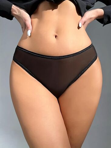 Women's Sexy Sheer Cutout Low-Rise Briefs - Soft Breathable Underwear with Cut-Out Details, Seamless Comfort Fit in Saudi Arabia