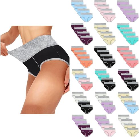 JiXiang Panties For Women Plus Size High Waist Solid Color Tummy Control Soft Stretch Underwear Full Coverage Ladies Panty in Saudi Arabia