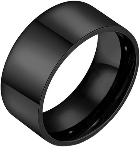 Unisex Stainless Steel Minimalist Polished Finish Pipe Cut Flat Dome Wedding Band Ring 2mm 4mm 6mm 8mm 10mm in Saudi Arabia