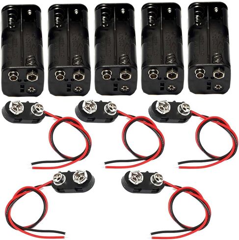 (Pack of 10 2 AA Battery Holder, 2 AA Battery Holder with Leads, 2 x 1.5V AA Battery Holder 2 Cell with Wires in Saudi Arabia