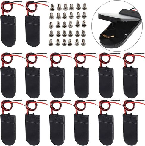 (Pack of 10 2 AA Battery Holder, 2 AA Battery Holder with Leads, 2 x 1.5V AA Battery Holder 2 Cell with Wires in Saudi Arabia