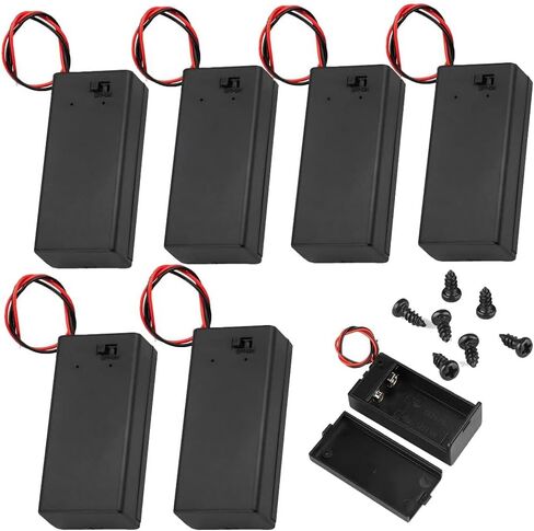 (Pack of 10 2 AA Battery Holder, 2 AA Battery Holder with Leads, 2 x 1.5V AA Battery Holder 2 Cell with Wires in Saudi Arabia