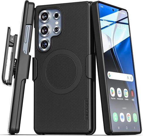 علبة مقطع الحزام المغطى بـ Samsung Galaxy S25 Ultra ، (Slimline Series) حالة الحافظة المغناطيسية ، متوافقة مع Magsafe ، Black (S25 Ultra) in Saudi Arabia