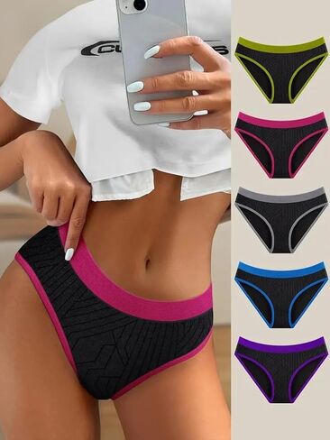 5 pcs Womens Seamless Underwear No Show Cheeky Panties Breathable & Comfy Stretchy Nylon Blend Panties in Saudi Arabia
