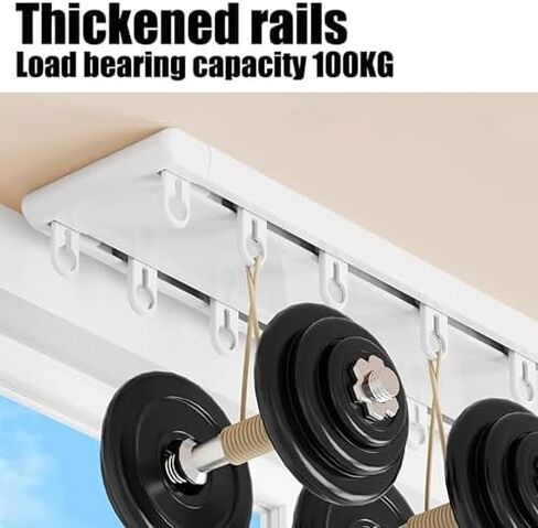 Heavy Duty Double Curtain Track System - Ceiling Mounted Drapery for Living Room, Bedroom, Hospital - Durable, Versatile, Easy Install Window Treatment Solution, 2.5m in Saudi Arabia